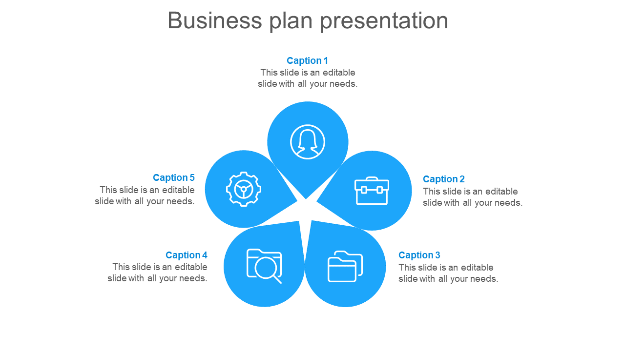 Free - Affordable Business Plan PowerPoint Example With Five Nodes